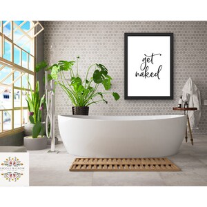 Funny Bathroom Wall Art for Toilet Humor Prints, Funny Bathroom Sign Bundle Black & White Printable image 2