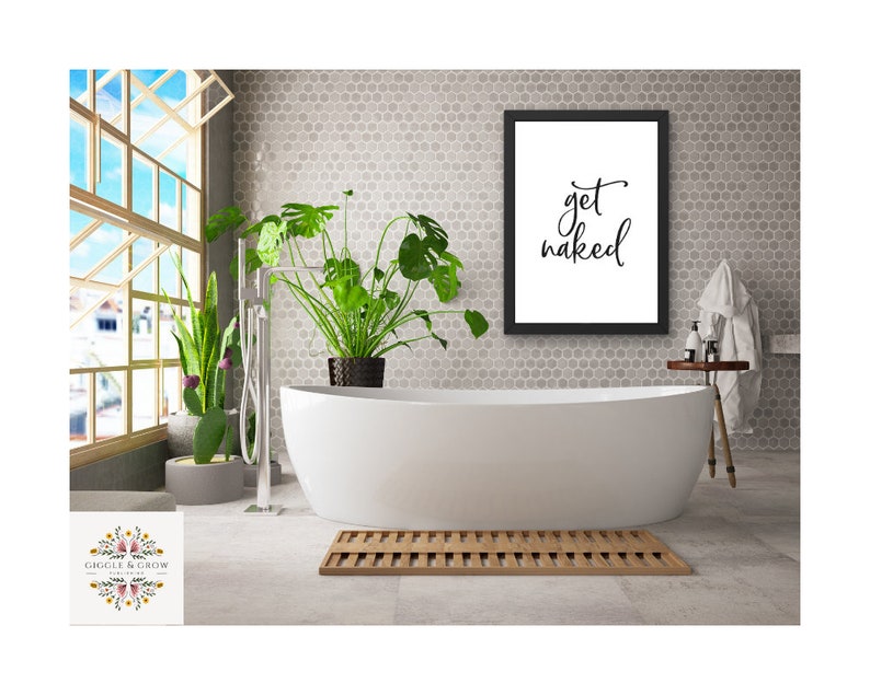 Funny Bathroom Wall Art for Toilet Humor Prints, Funny Bathroom Sign Bundle Black & White Printable image 2