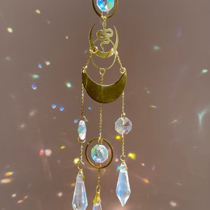 Gold Snake Suncatcher, Sun Crystal Suncatcher, Snake Decor, Rainbow Maker, Car Decor, Window Prisma Decor, Room Decor, Rebirth Suncatcher