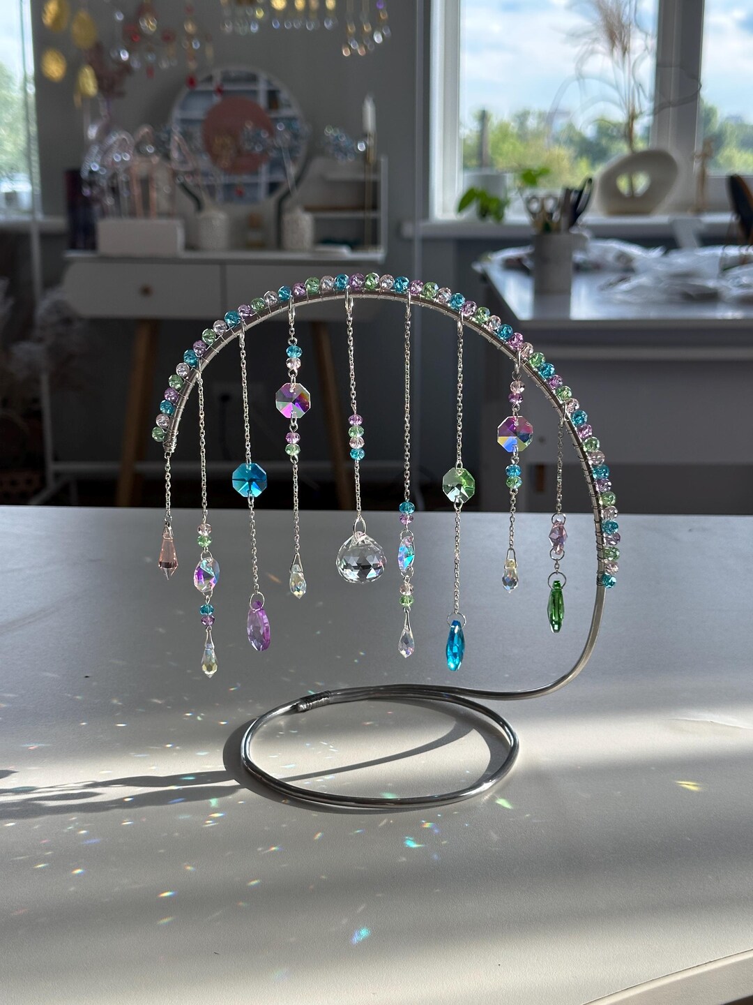 Crystal Suncatcher Rainbow Maker: Tabletop Window Prism Decor - Etsy