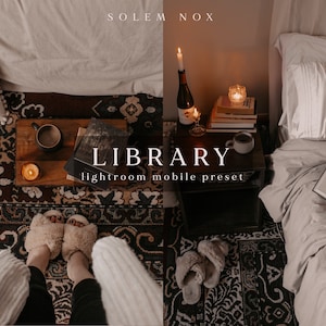 LIBRARY preset | cozy dark academia lightroom mobile preset