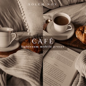 CAFÉ preset | cozy dark academia bookish lightroom mobile preset