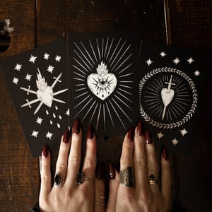 Sacred Hearts | Set aus 3 Postkartendrucken