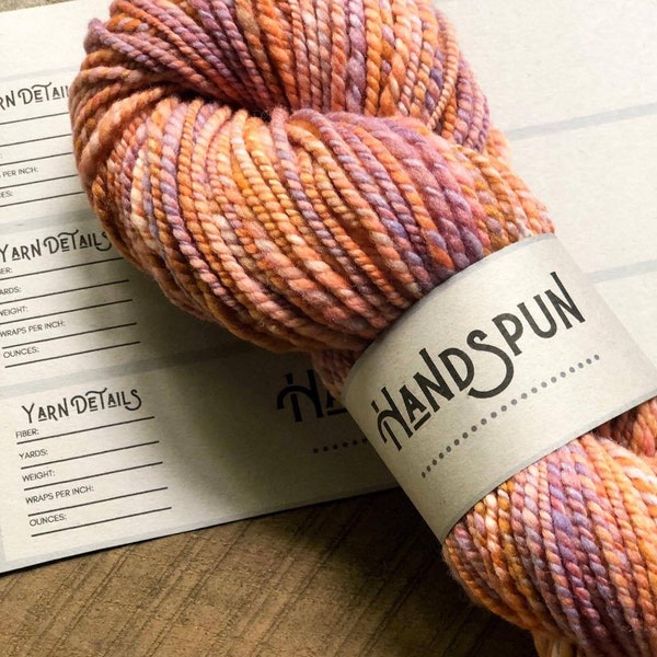 PRINTABLE Yarn Skein Wrap Label - Hand Spun