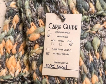 PRINTABLE Care Guide Label - Hand Knit Labels