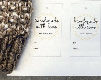 PRINTABLE - Handmade Gift Label Wine - Instant Download