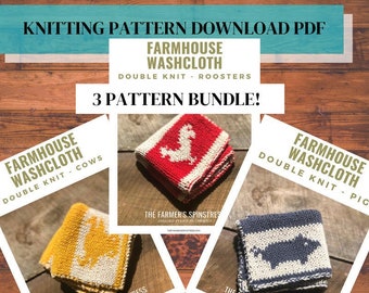 PATTERN ONLY - Double Knit Farmhouse Washcloth - BUNDLE