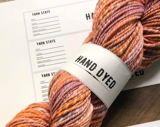 PRINTABLE Yarn Skein Wrap Label - Hand Dyed