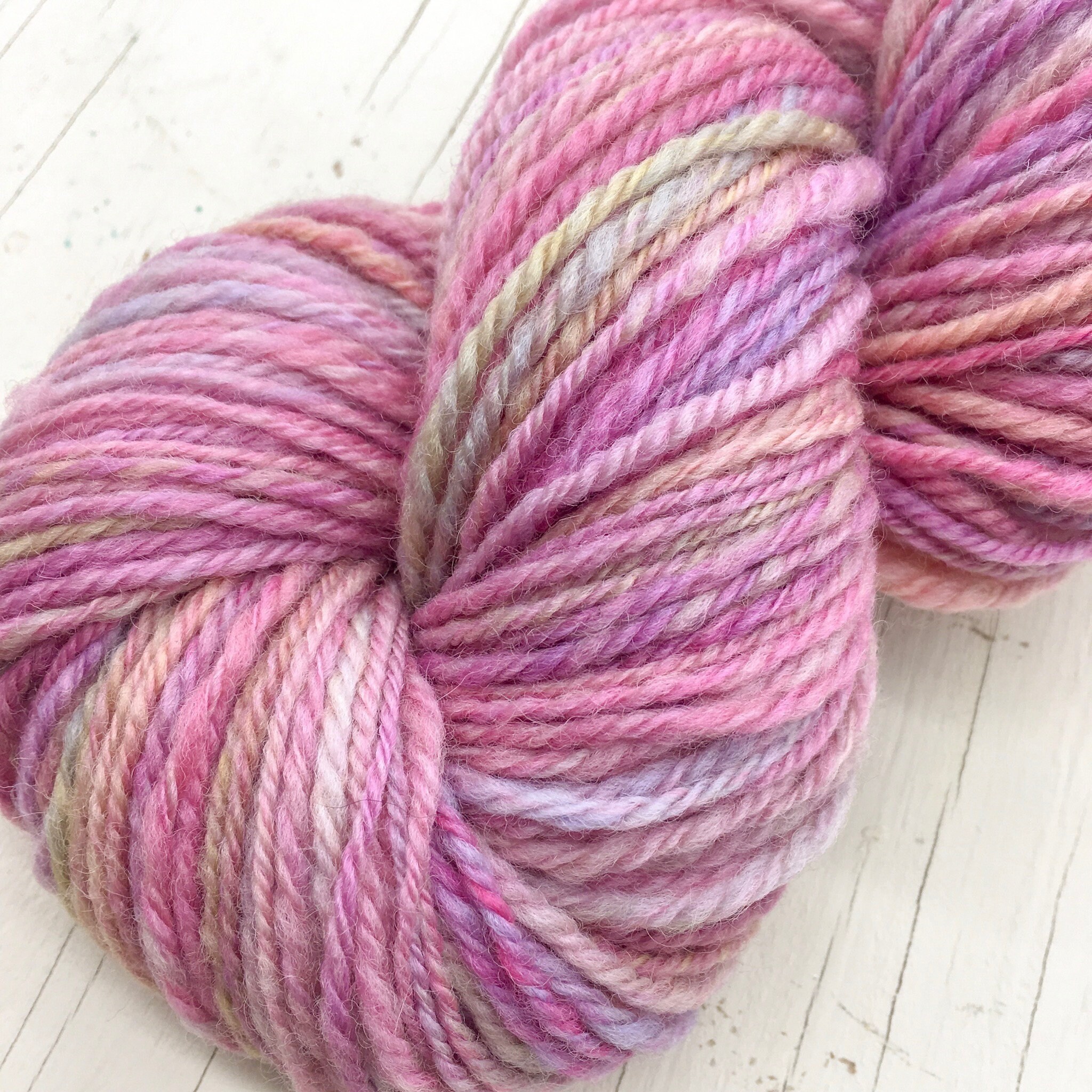 Cotton Candy Handspun Wool Yarn Worsted