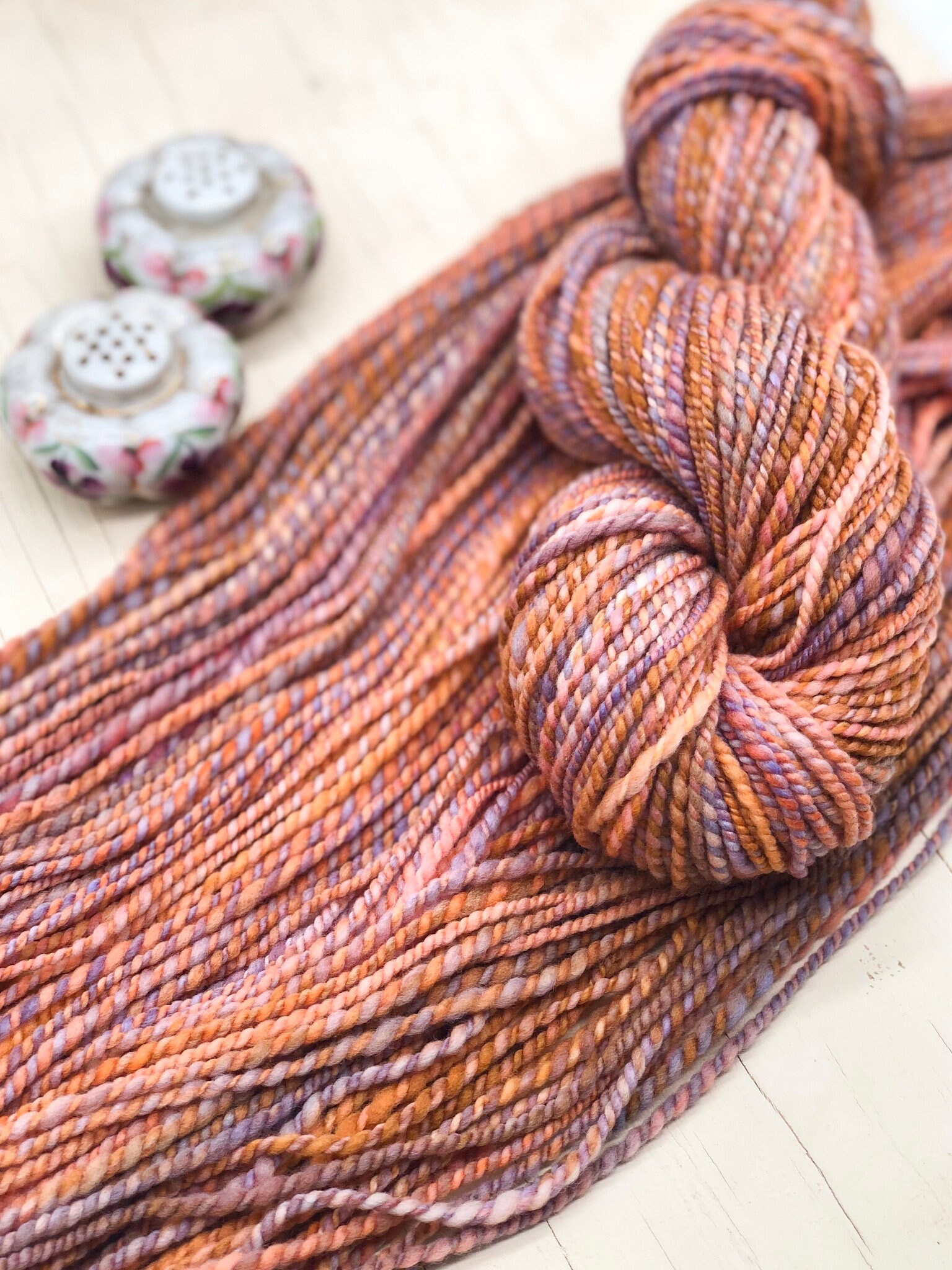 Mulberries Handspun Merino Wool Yarn Heavy Worsted