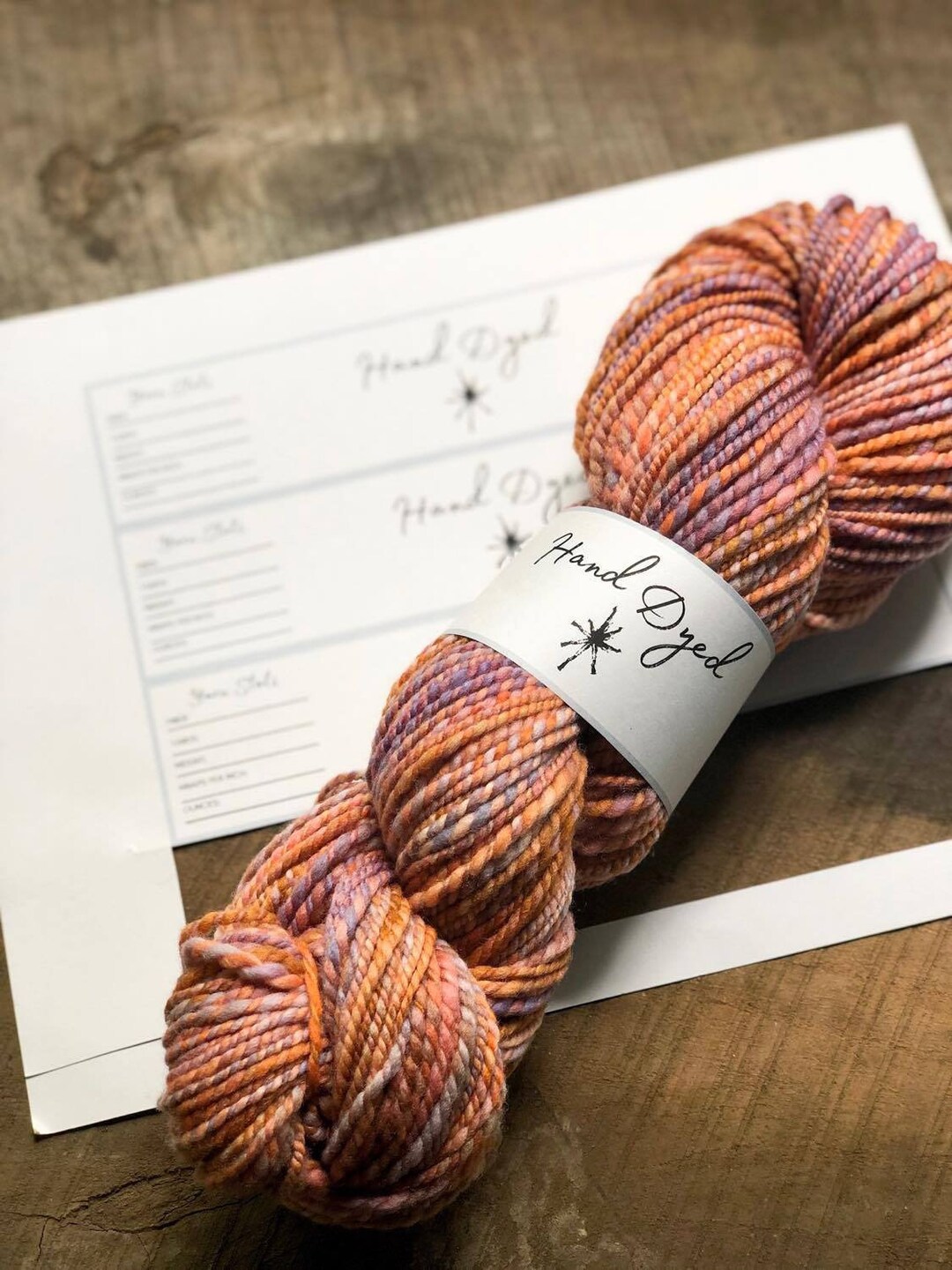 PRINTABLE Yarn Skein Wrap Label Hand Dyed Etsy