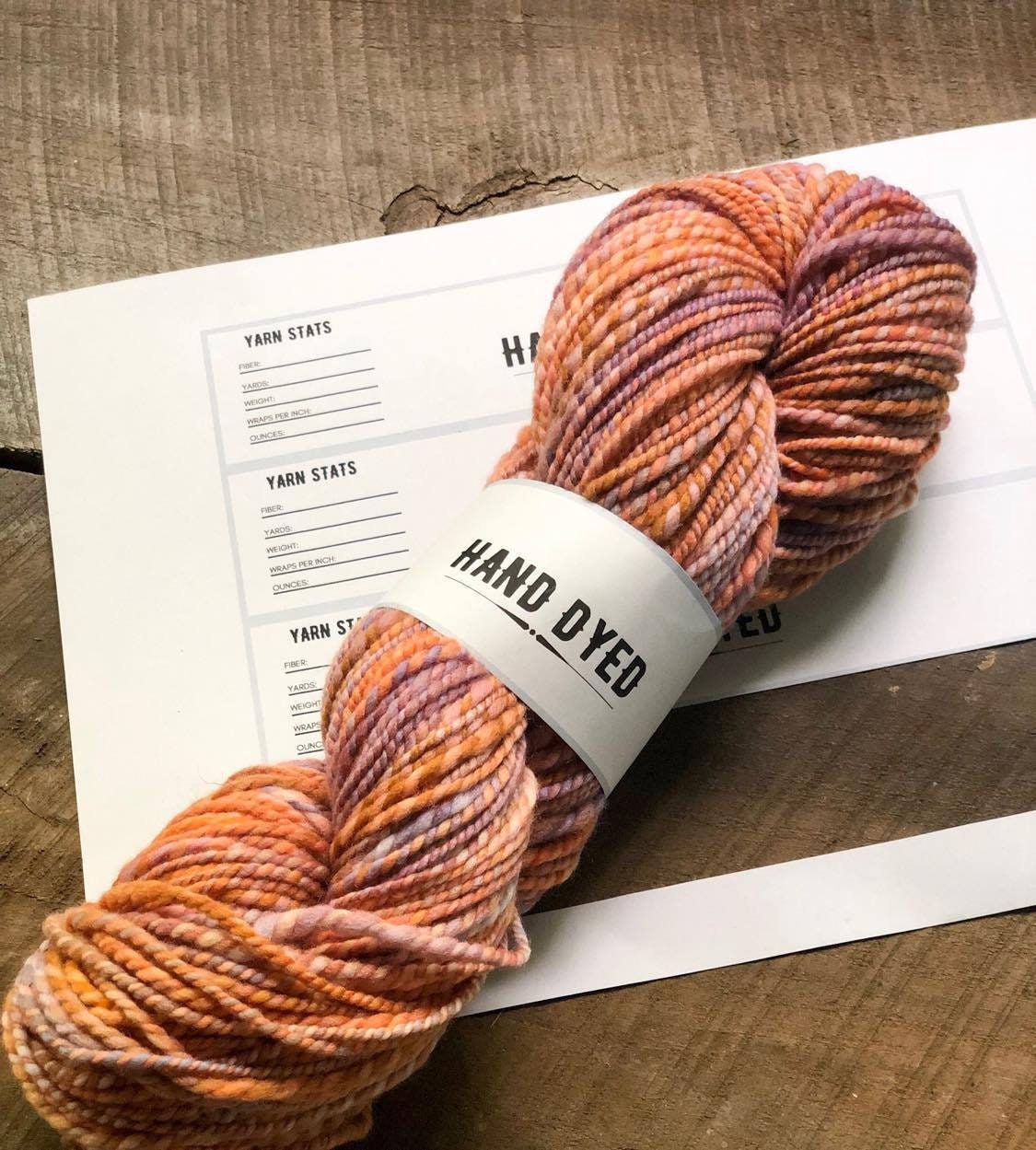 printable yarn skein wrap label hand dyed