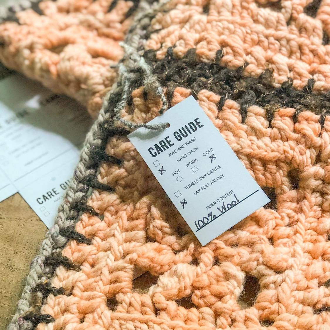 PRINTABLE Care Guide Label Hand Knit Labels PRINTABLE Care Guide Label Hand Knit Labels
