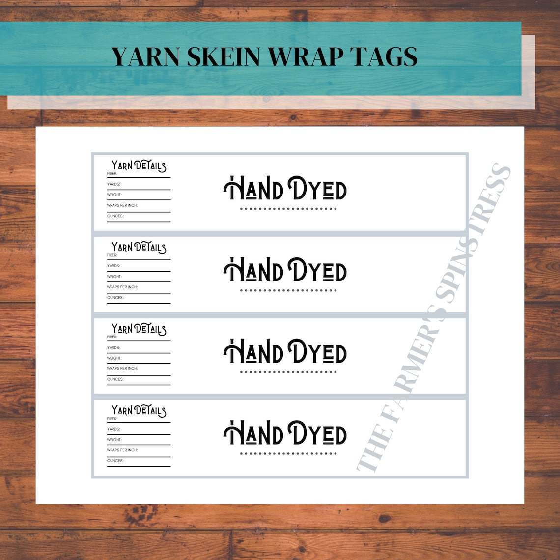 printable yarn skein wrap label etsy