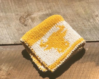 PATTERN ONLY - Double Knit Farmhouse Washcloth - Cow