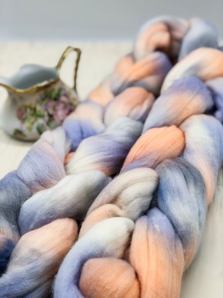 Lady Grey Tea Hand Dyed Merino Wool Roving