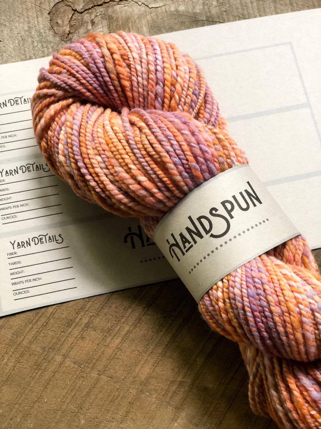 PRINTABLE Yarn Skein Wrap Label Hand Spun Etsy