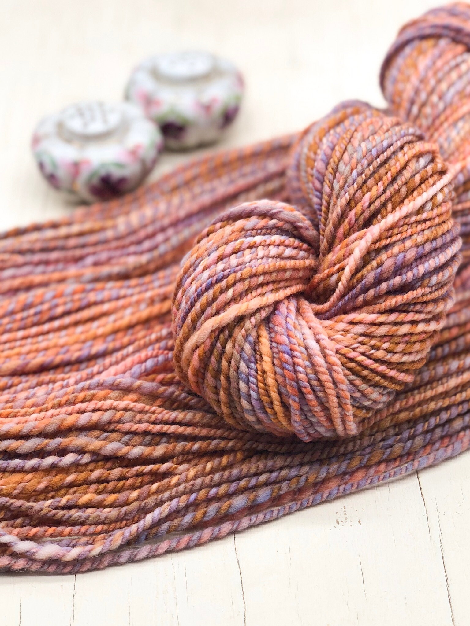 Mulberries Handspun Merino Wool Yarn Heavy Worsted