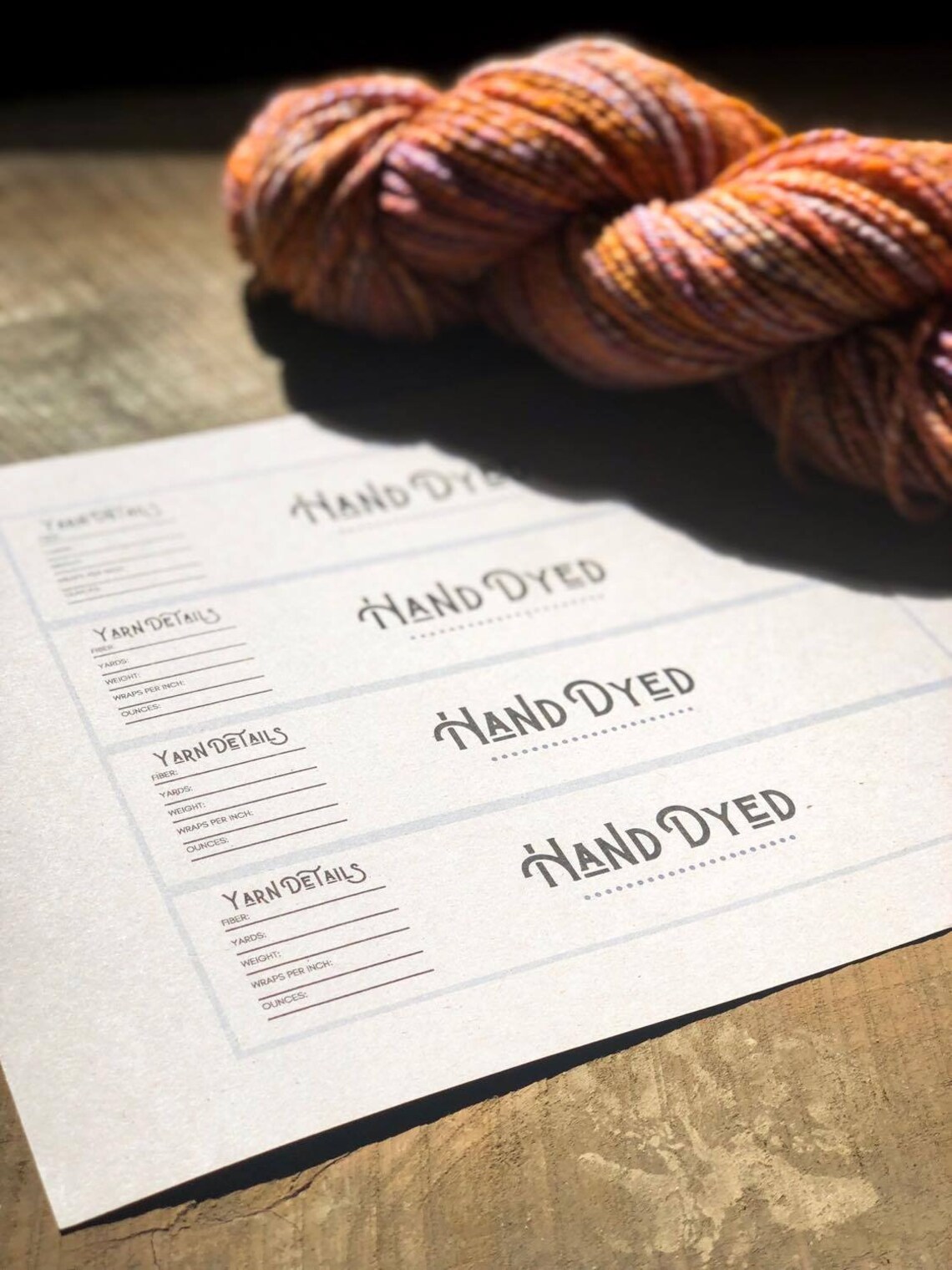 Prinatable Yarn Label PRINTABLE Yarn Skein Wrap Label - Etsy
