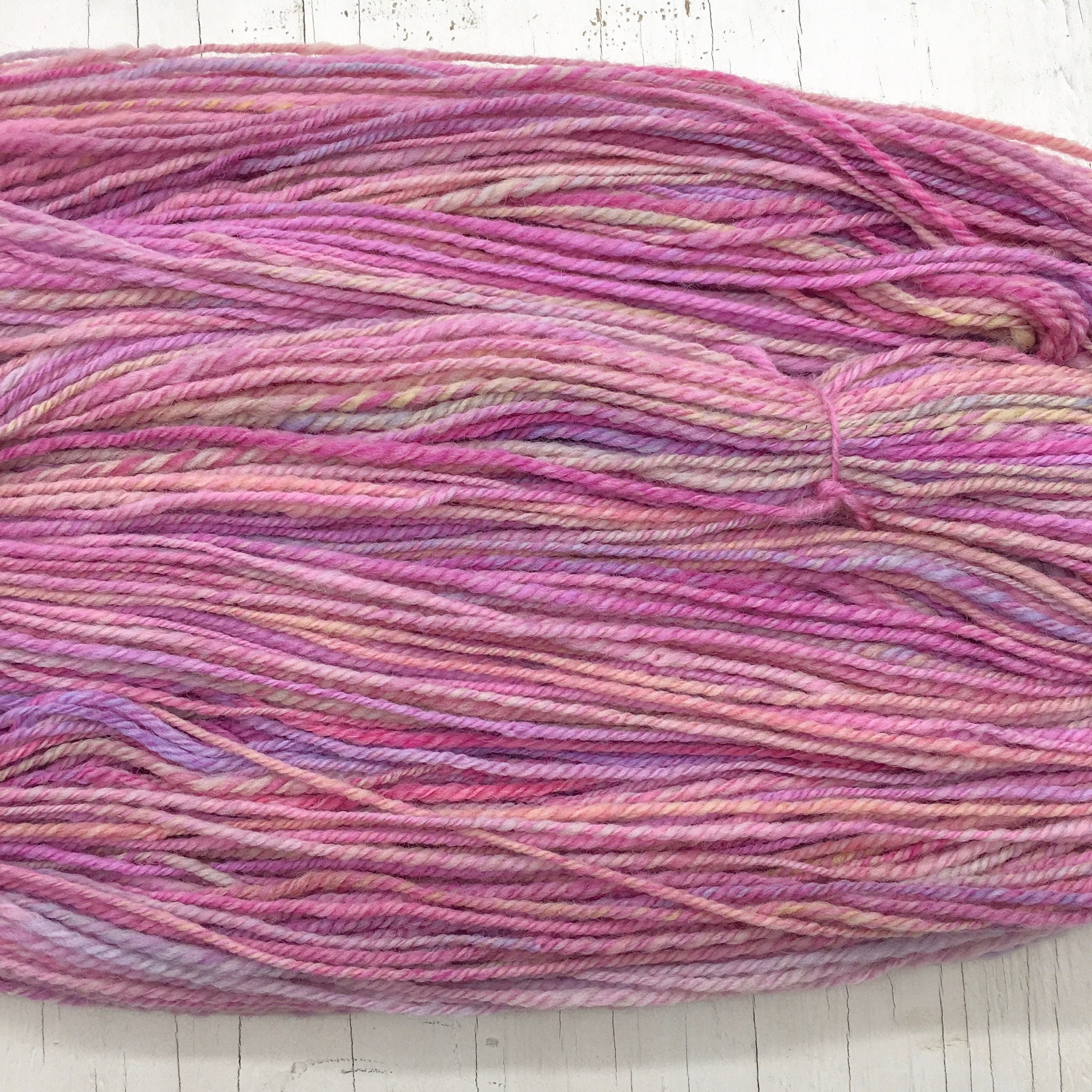 Cotton Candy Handspun Wool Yarn Worsted