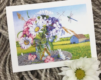 Fine Art Print Card - Blank - Mason Jar
