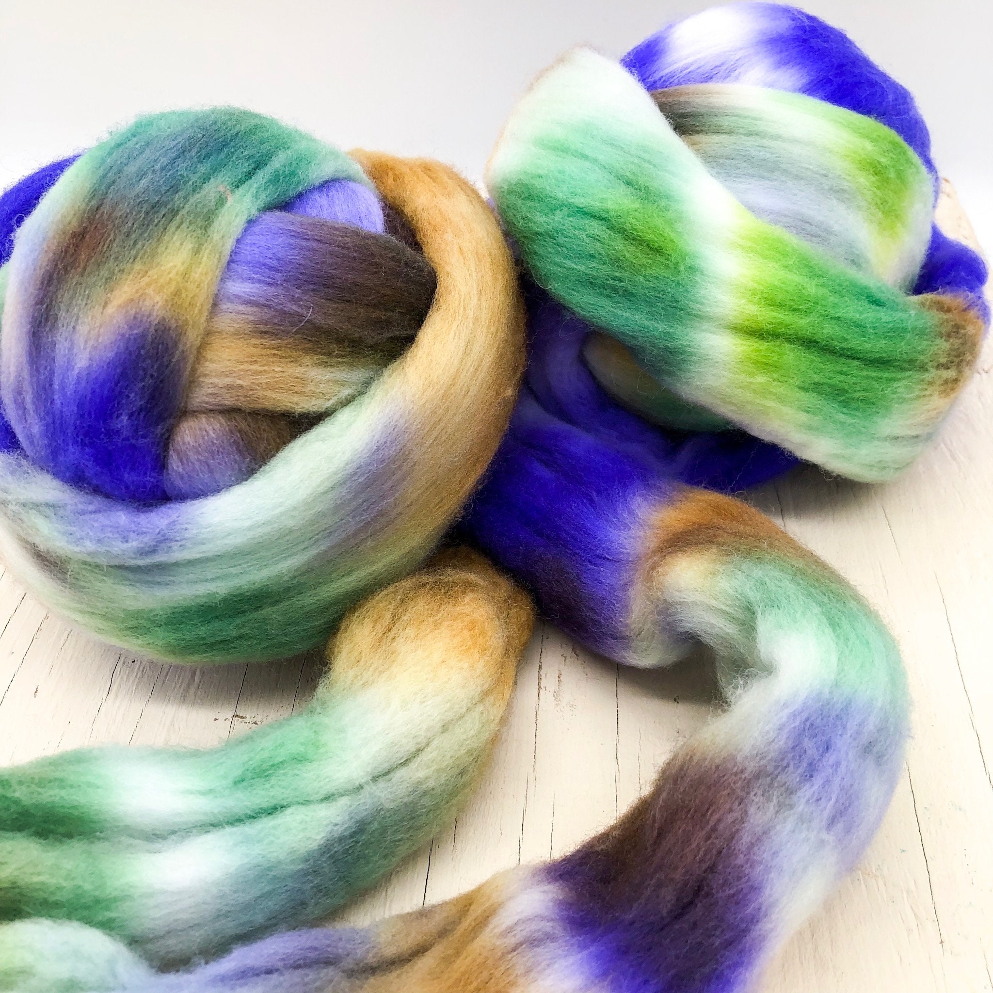 Grape Vine Hand Dyed Merino Wool Roving