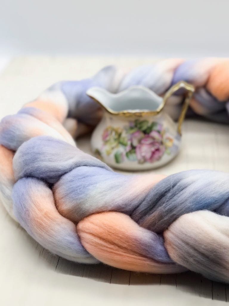 Lady Grey Tea Hand Dyed Merino Wool Roving