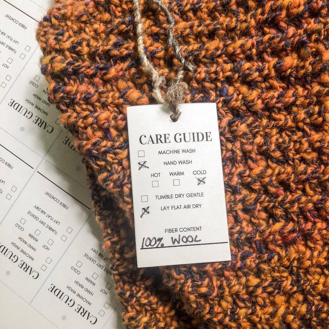 PRINTABLE Care Guide Label - Hand Knit Labels - Etsy