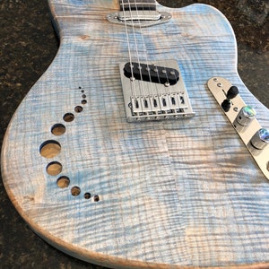 Pacific Blue Offset T (or Bass) Handmade Electric Guitar--Make to order