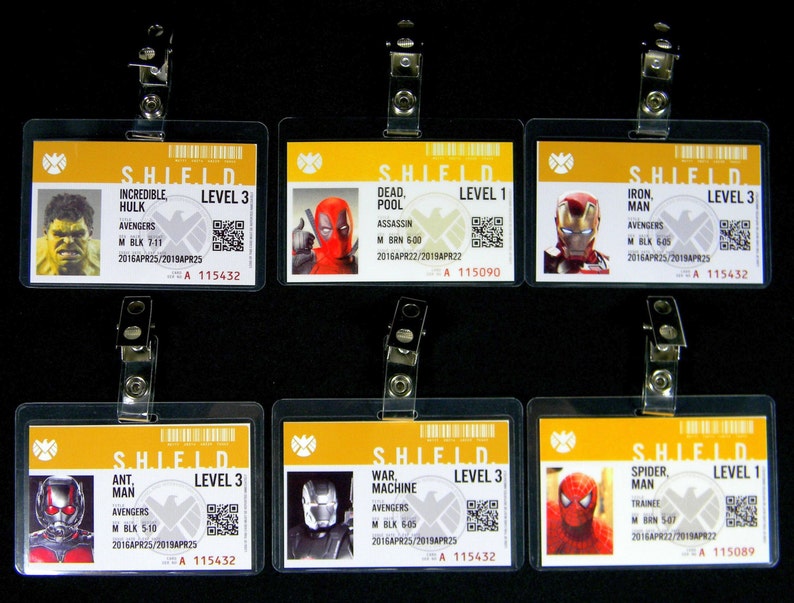 Marvel Cinematic Universe Agents of SHIELD ID Badges Various Etsy