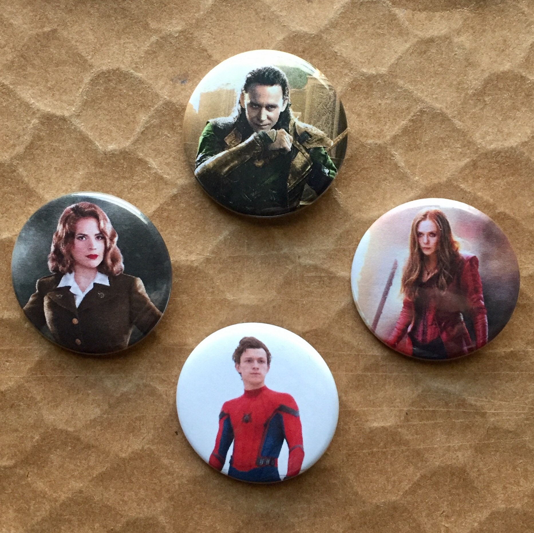 Scarlet Witch Agent Carter Spiderman Loki Pinback Buttons Etsy