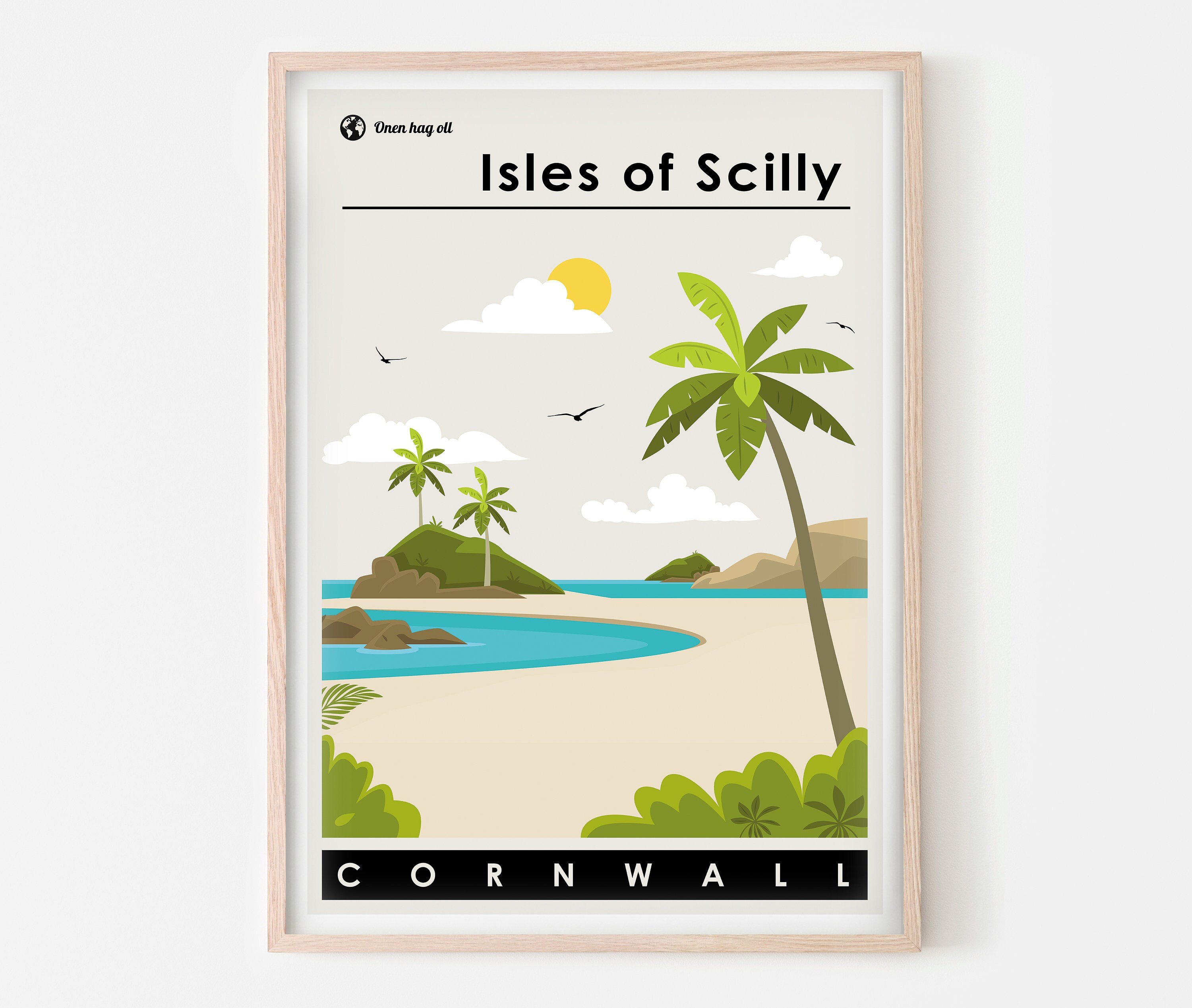 Isles of Scilly Art Print Cornwall Travel Poster Surf Etsy