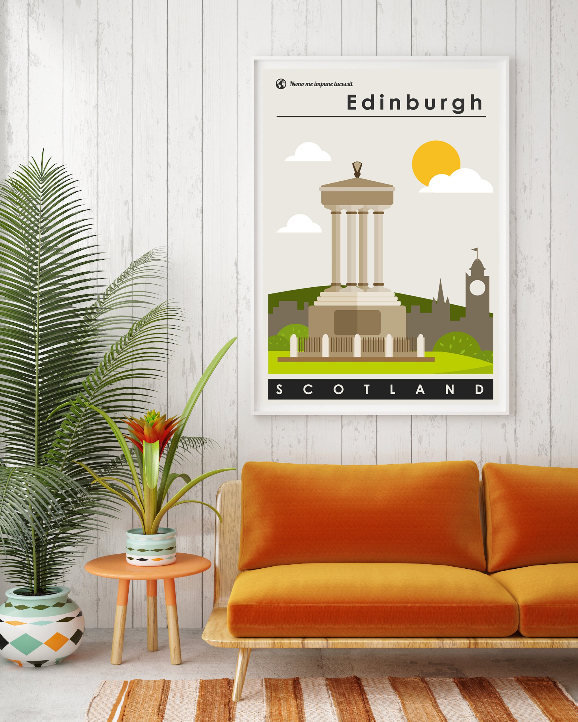 Edinburgh Art Print Calton Hill Travel Poster Landscape Etsy