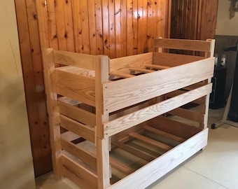 Custom Toddler Bunk Bed with Storage Drawers — Sized for Little Ones | Ladder Included | Built to Order