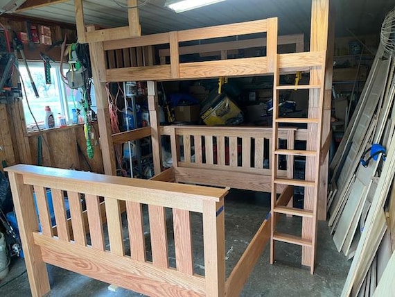 Custom XL Twin Over Queen Bunk Bed — Built for Families, Grandparents & Guest Rooms | Mixed Size Bunk