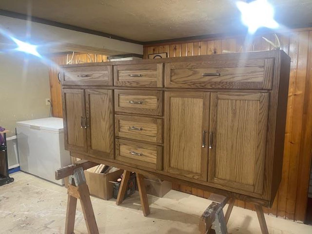 White Oak Double Sink Bathroom Vanity - Etsy