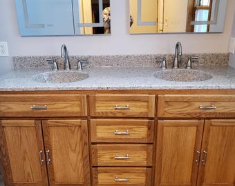 Custom White Oak Bathroom Vanity — 72 Inch Double Sink Base | Built to Your Size & Style