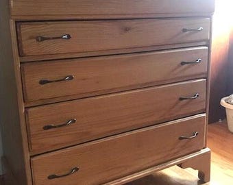 Solid Oak Five Drawer Dresser — Hidden Top Drawer | Custom Built in Your Choice of Wood & Finish