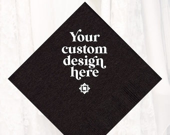 Custom Design Napkins Personalized Party Napkins Wedding Favors Event Business Swag Realtor Gift Company Logo Rehearsal Shower 3ply, CUST701