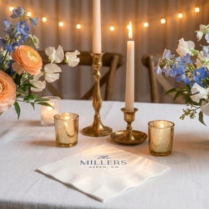 Servilletas personalizadas para bodas, monogramas personalizados, servilletas para cenas de ensayo, cócteles, almuerzos, toallas de papel para invitados, 3 capas, MON7015 imagen 3