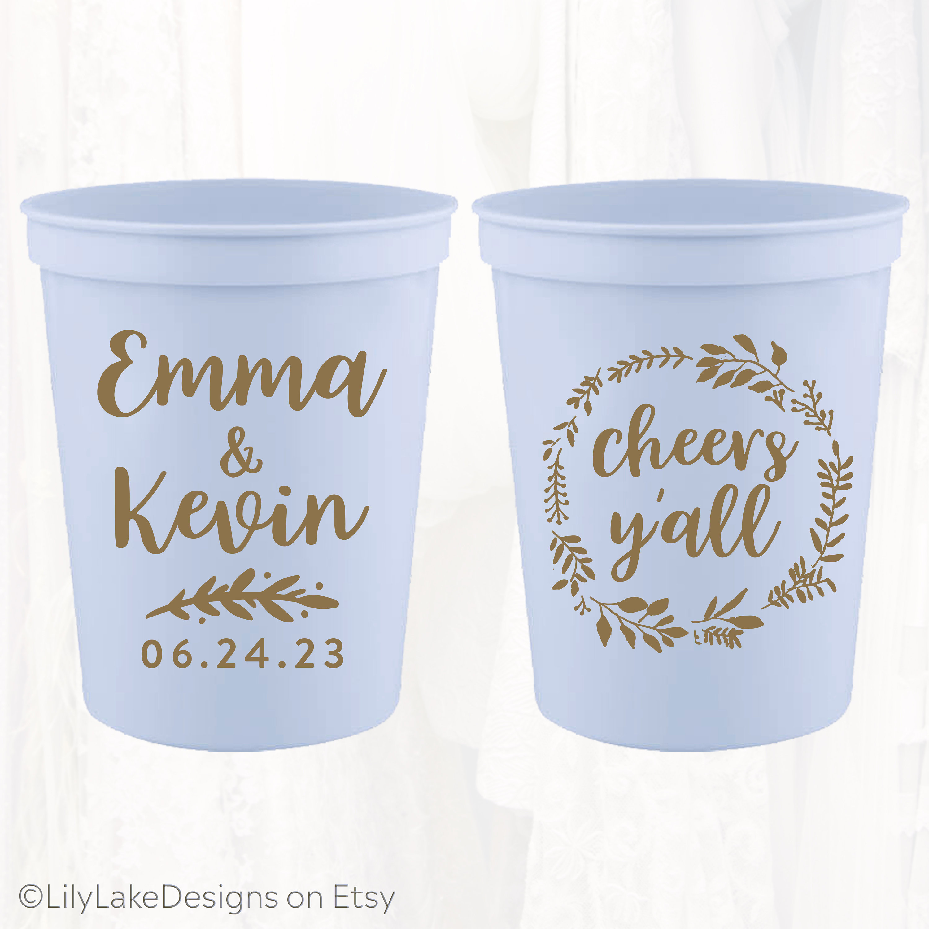 Cheers Y'all Plastic Cups, Country Wedding Cups, Custom Wedding Cups,  Frosted Party Cups, Country Wedding Theme, Funny Plastic Beer Cup C025 