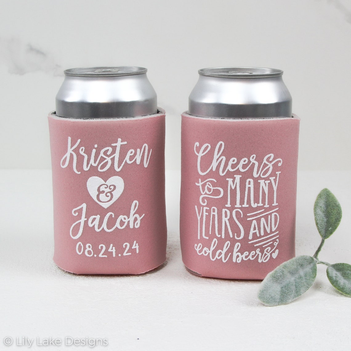 Personalized Wedding Can Cooler Cheers to Many Years & Cold | Etsy