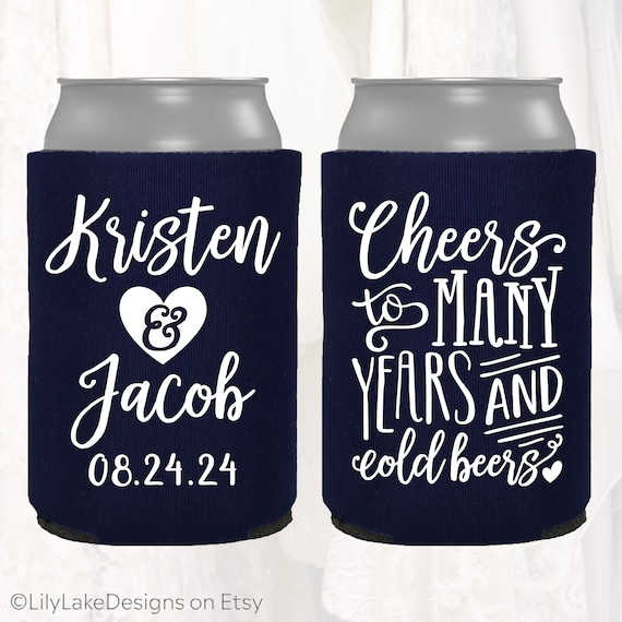 Free Shipping 150 Personalized Wedding Favor Koozies 