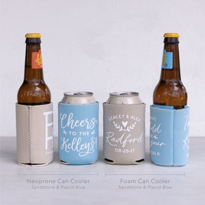 Personalized Wedding Can Cooler Cheers to Many Years & Cold Beers Customized Wedding Favors Beverage Insulators, Beer Huggers CYB101 image 8
