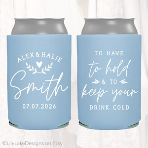 Personalized Wedding Favors, To Have To Hold To Keep Your Drink Cold, Customized Wedding Can Coolers, Monogram Insulator Beer Hugger, TH1017