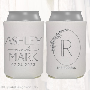 Personalized Wedding Can Cooler | Customized Wedding Favors | Beverage Insulators, Beer Huggers, Huggies, Wedding Shower, Rehearsal | LWR107