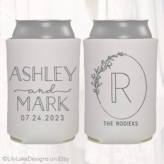 Personalized Wedding Can Cooler Customized Wedding Favors Beverage  Insulators, Beer Huggers, Huggies, Wedding Shower, Rehearsal LWR107 