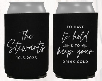 Personalized Wedding Favors, To Have To Hold To Keep Your Drink Cold, Customized Wedding Can Coolers, Monogram Insulator Beer Hugger, TH1015