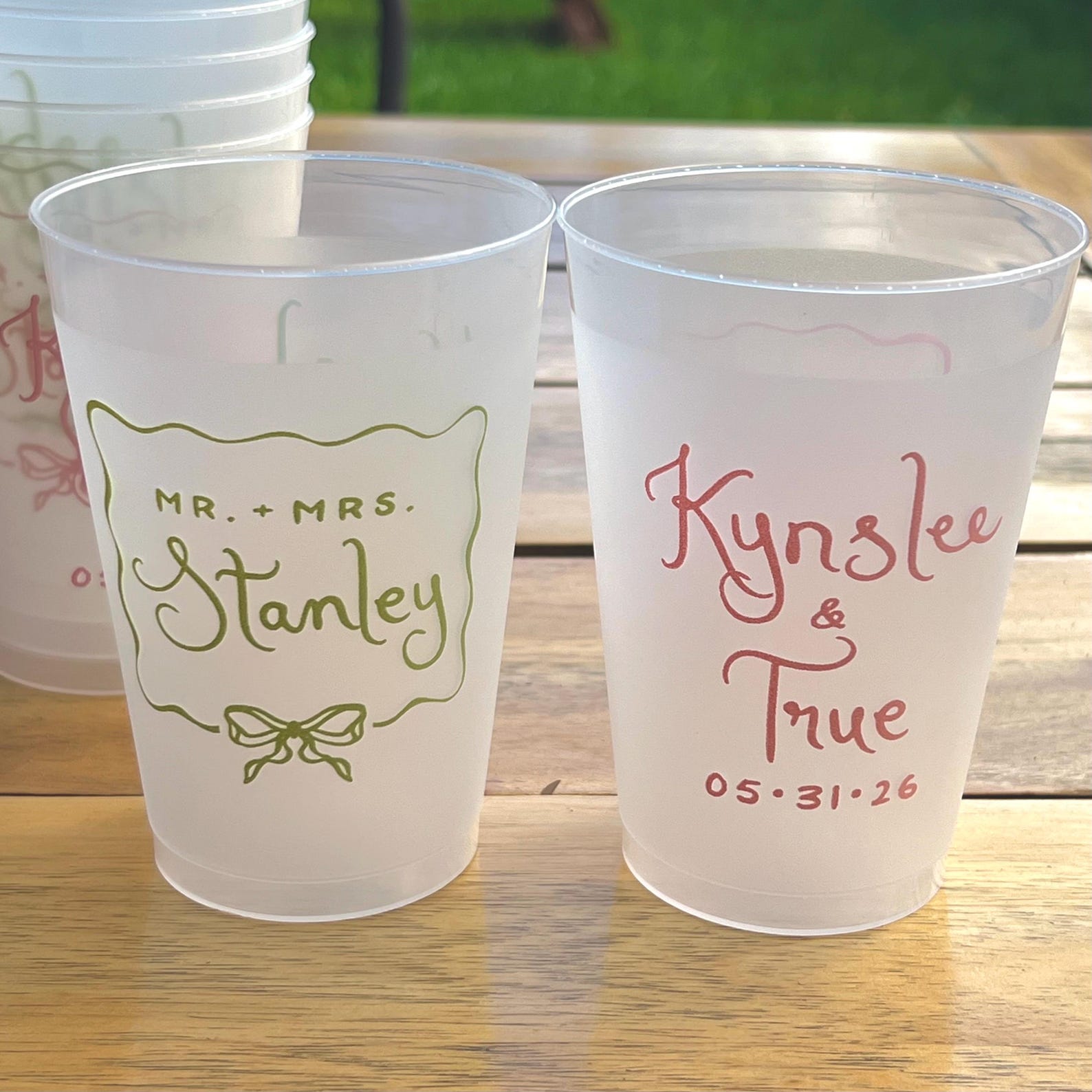 Personalized Wedding Frosted Cups: Customized Wedding, Party, Shower Personalized Wedding Frosted Cups: Customized Wedding, Party, Shower