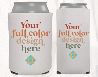 Custom Full Color Can Cooler, Personalized Foam Sublimated Can Coolers,  Wedding Favors, Corporate, Party, Event Favors, Slim or Regular 12oz